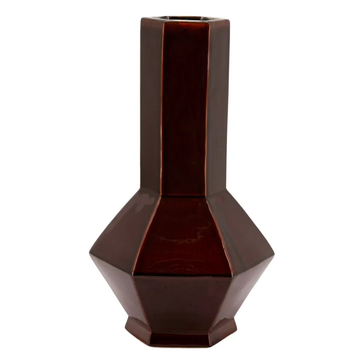 Axis large Vase 28x25x47 cm Steingut dark red