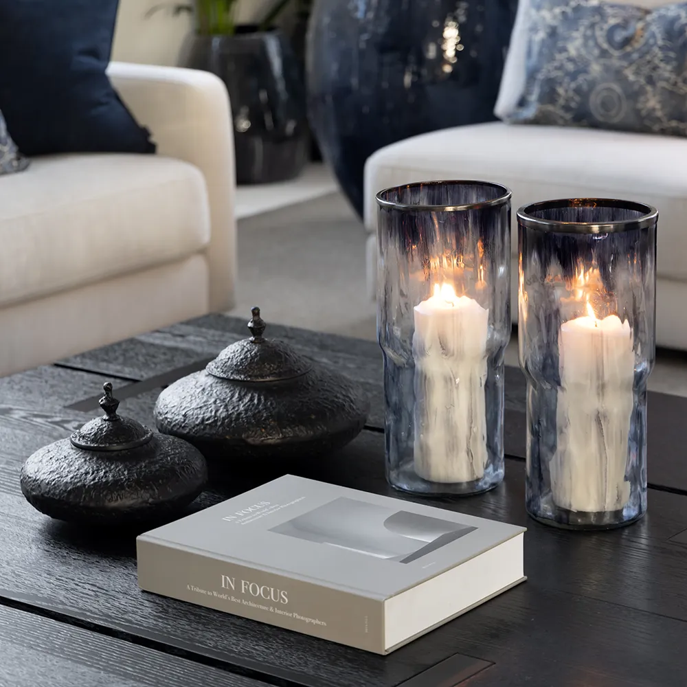 BELMONT Laterne aus mundgeblasenem Glas