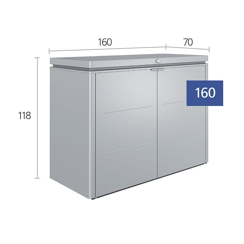 Highboard Aufbewahrungsbox 160cm grau Biohort