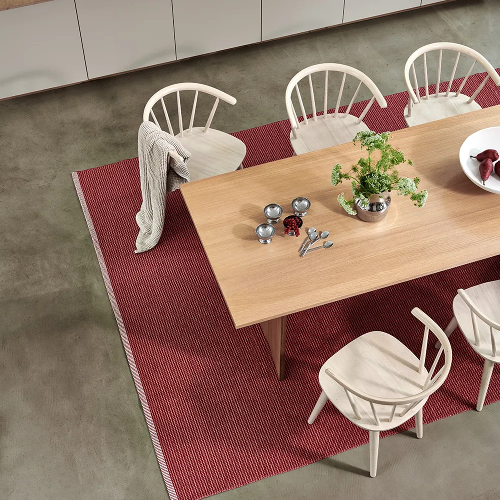 Mono Teppich 180x220 cm blush / dark red