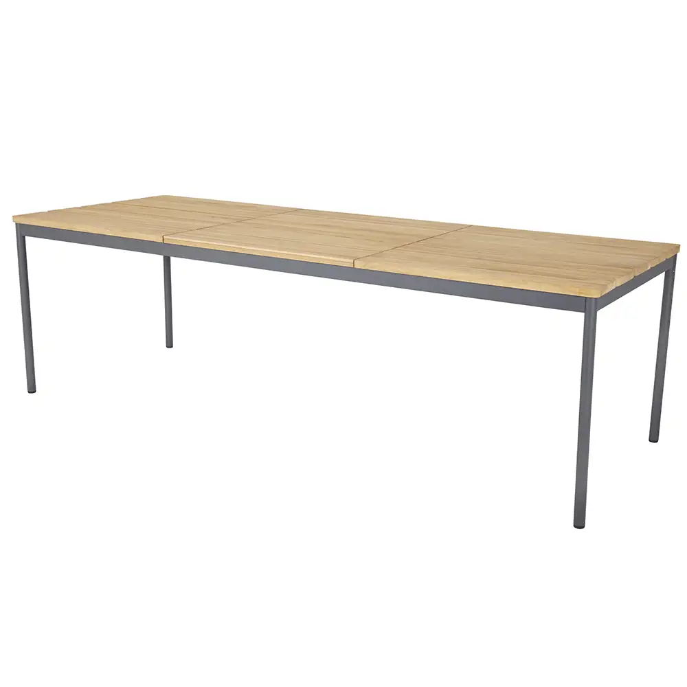 Nox Esstisch 90x240 cm Aluminium/Teak