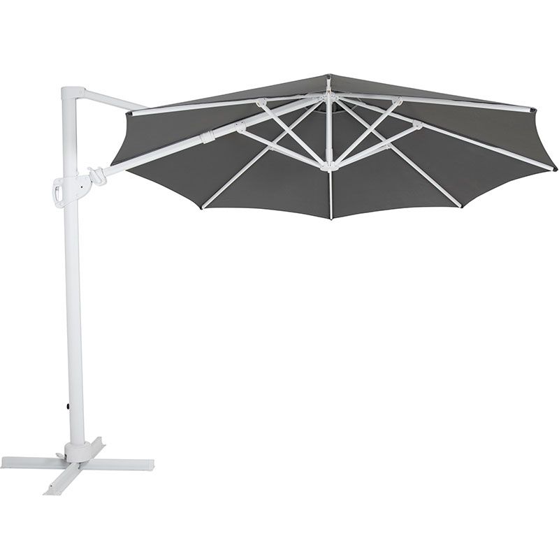 Varallo frei hängender Sonnenschirm 300 cm weiß/grau