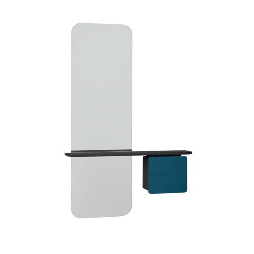 One More Look Spiegel Schwarze Eiche Petrol Blue