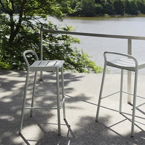 Linear Steel Barhocker Pale Blue