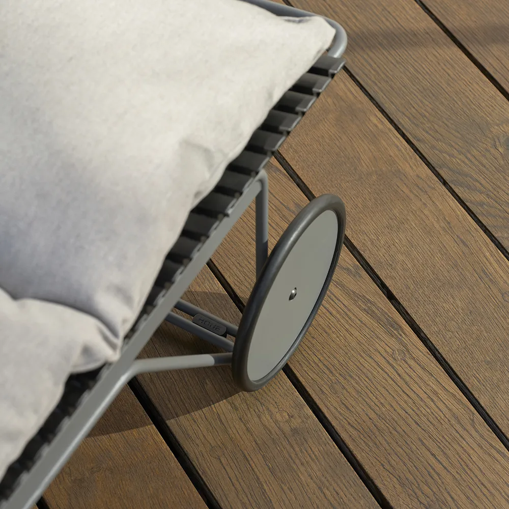 Click Adjustable chaise longue Pigeon blue. Frame: Grey