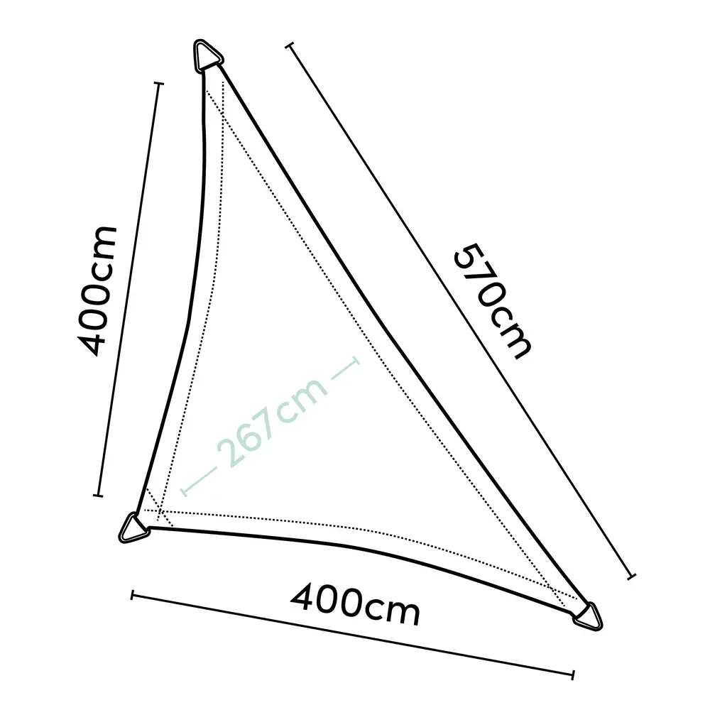Coolfit Sonnensegel dreieckig 90° 400 x 570 cm beige