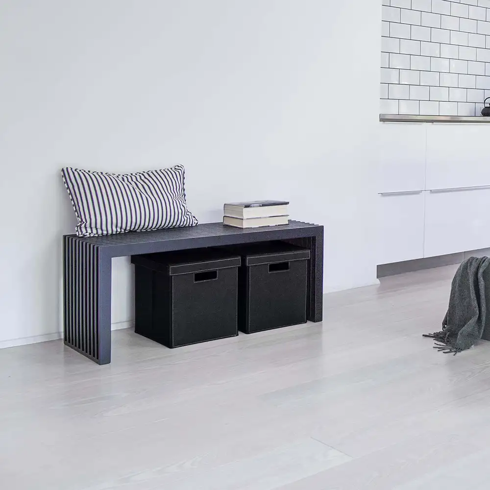 Rib bank 104 cm Schwarz