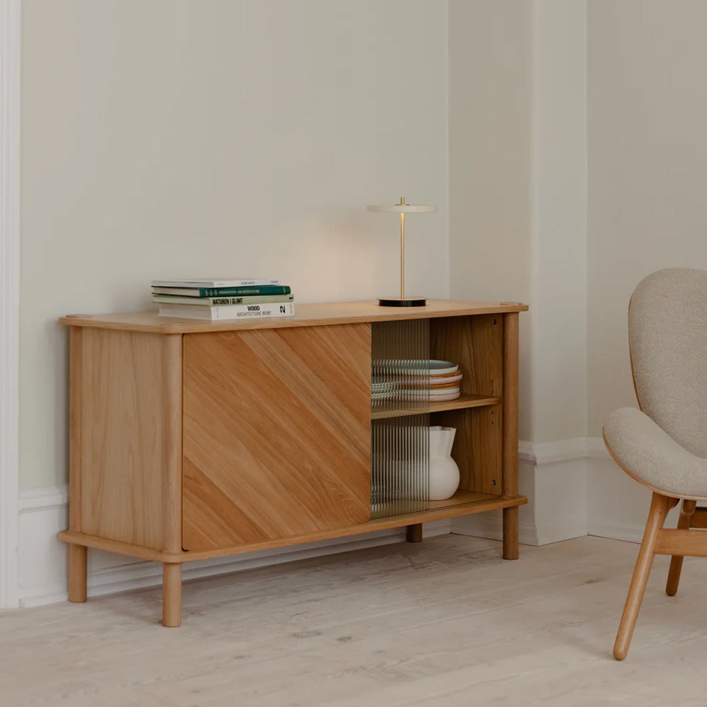 Italic Sideboard Eiche/Glas