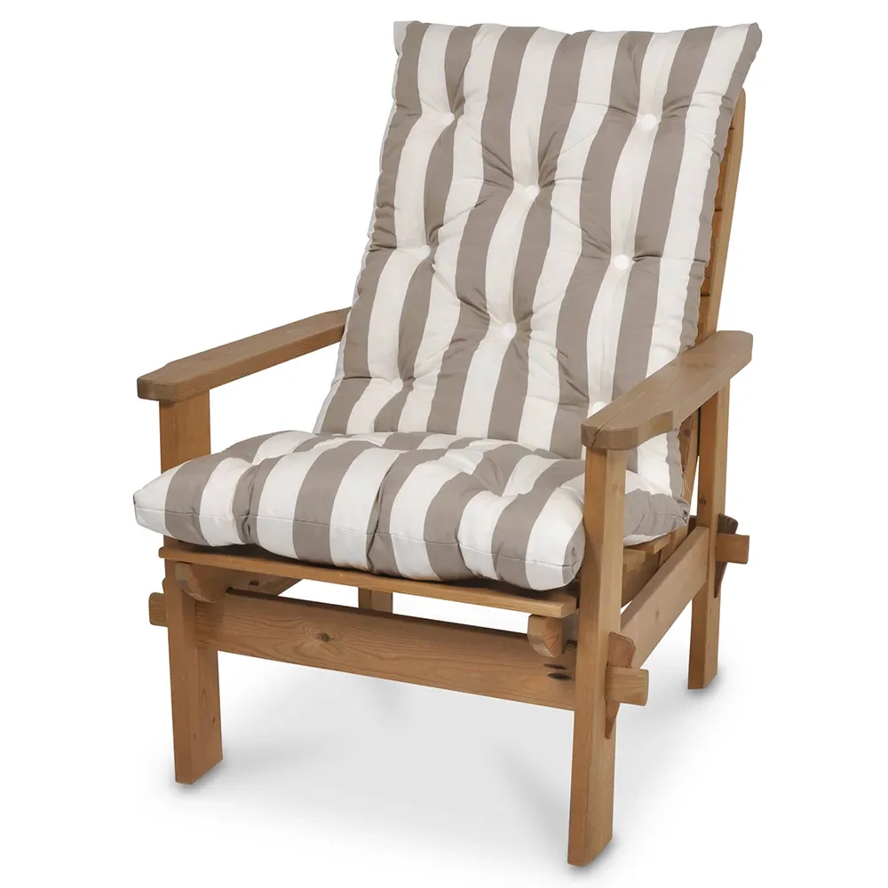 Hochflock kissen Taupe gestreift