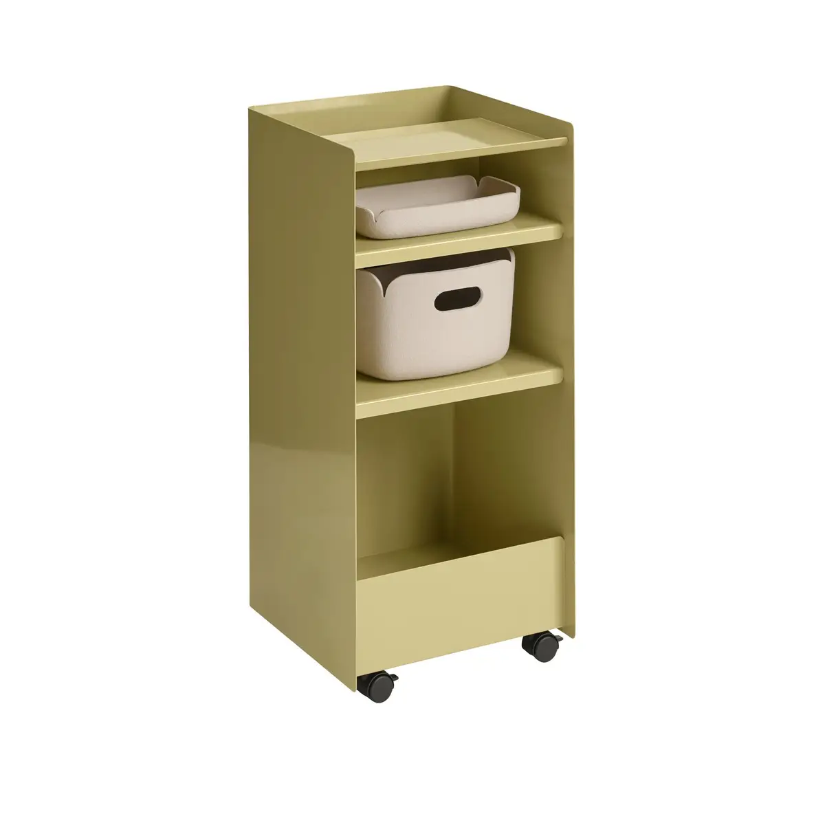 Folded Trolley Höhe 83,7 cm (aufgeklappt) – Dunkelbeige-Grün