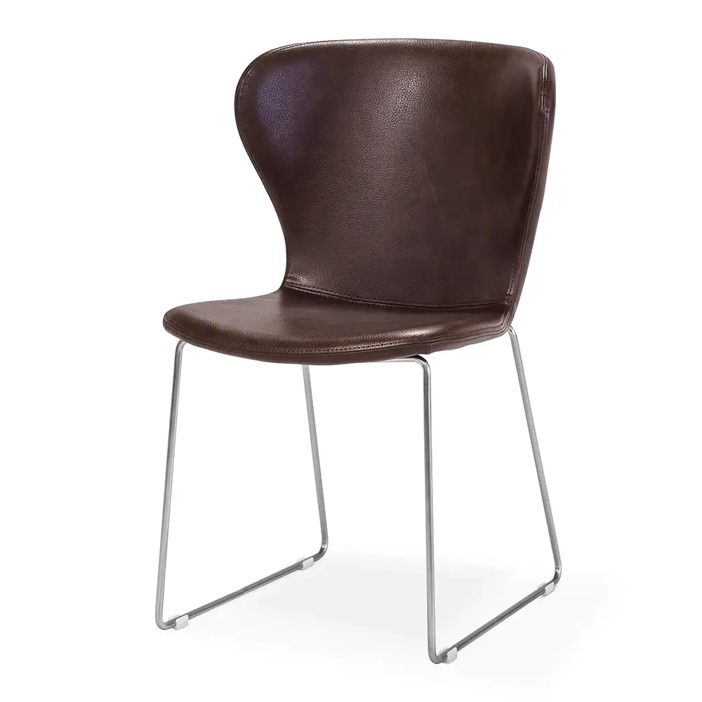 Wing Dining Chair Braun/Metall 4er-Pack