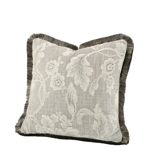 Serena Flower Kissenbezug mit Fransenrand 50x50 cm - Auster
