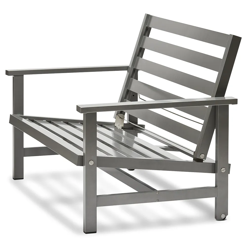 2-Sitzer Sofa Grau Aluminium