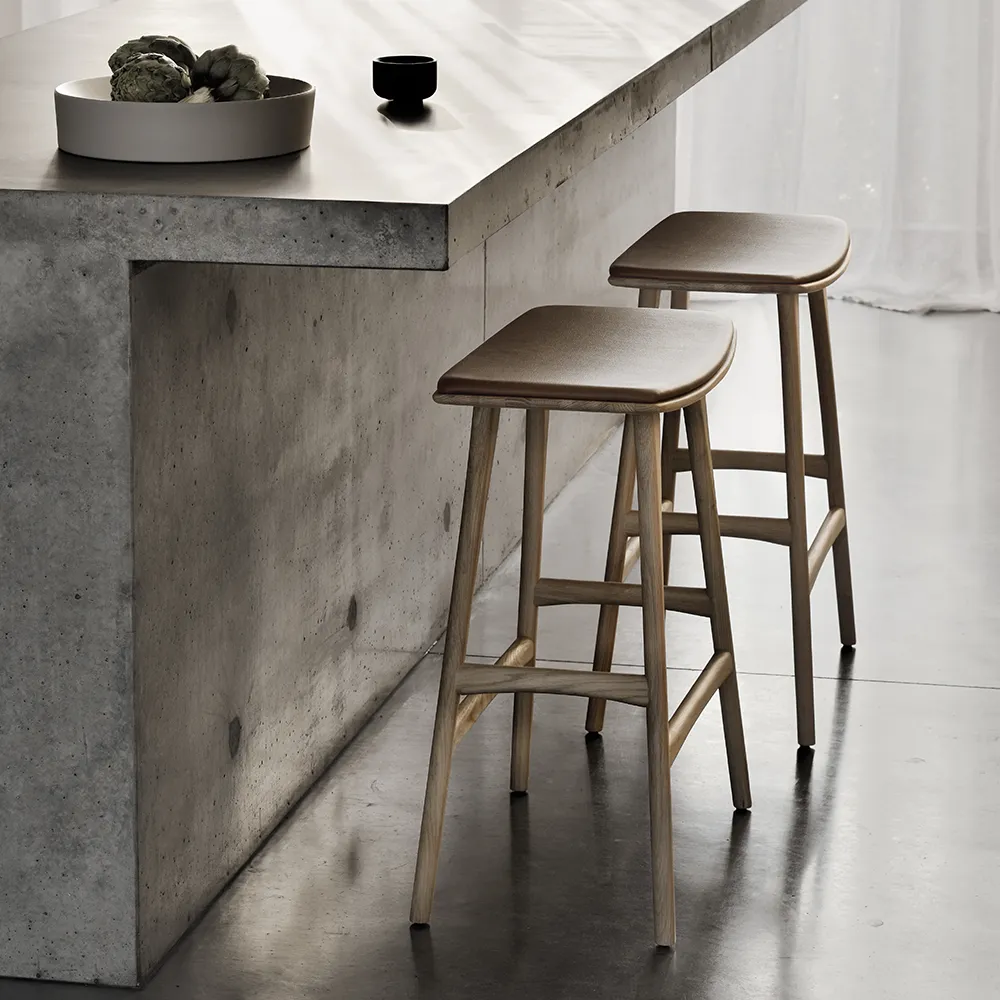 Osso Hocker Niedrig Eiche/Cognac Leder 