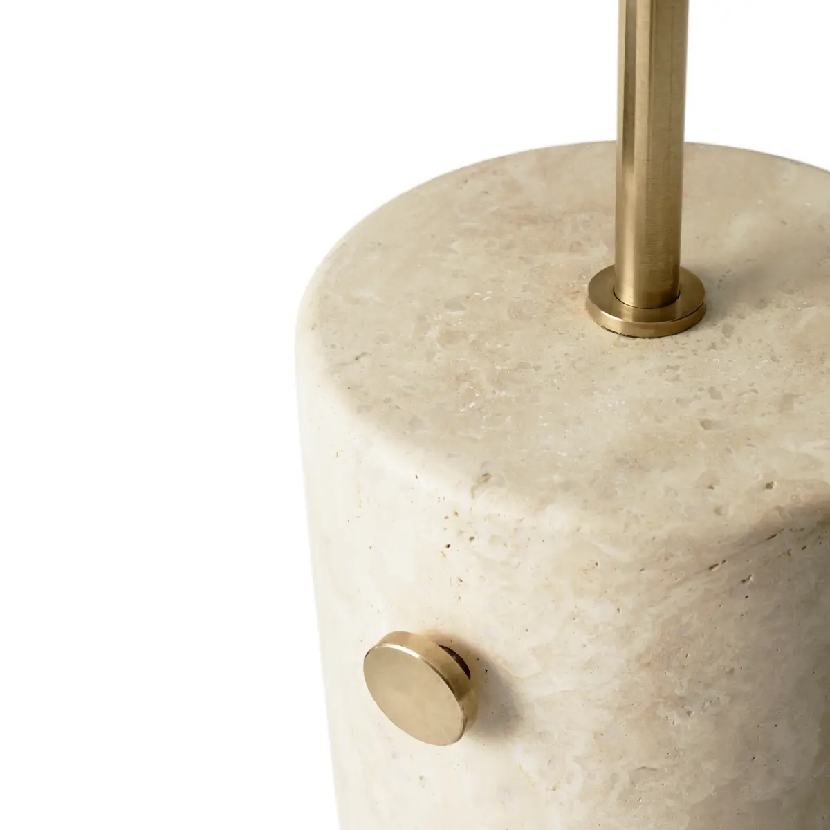 JWDA Stehleuchte Travertin, Sand/Messing, Gebürstet