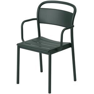 Linear Steel Stuhl mit Armlehnen - Dark Green 