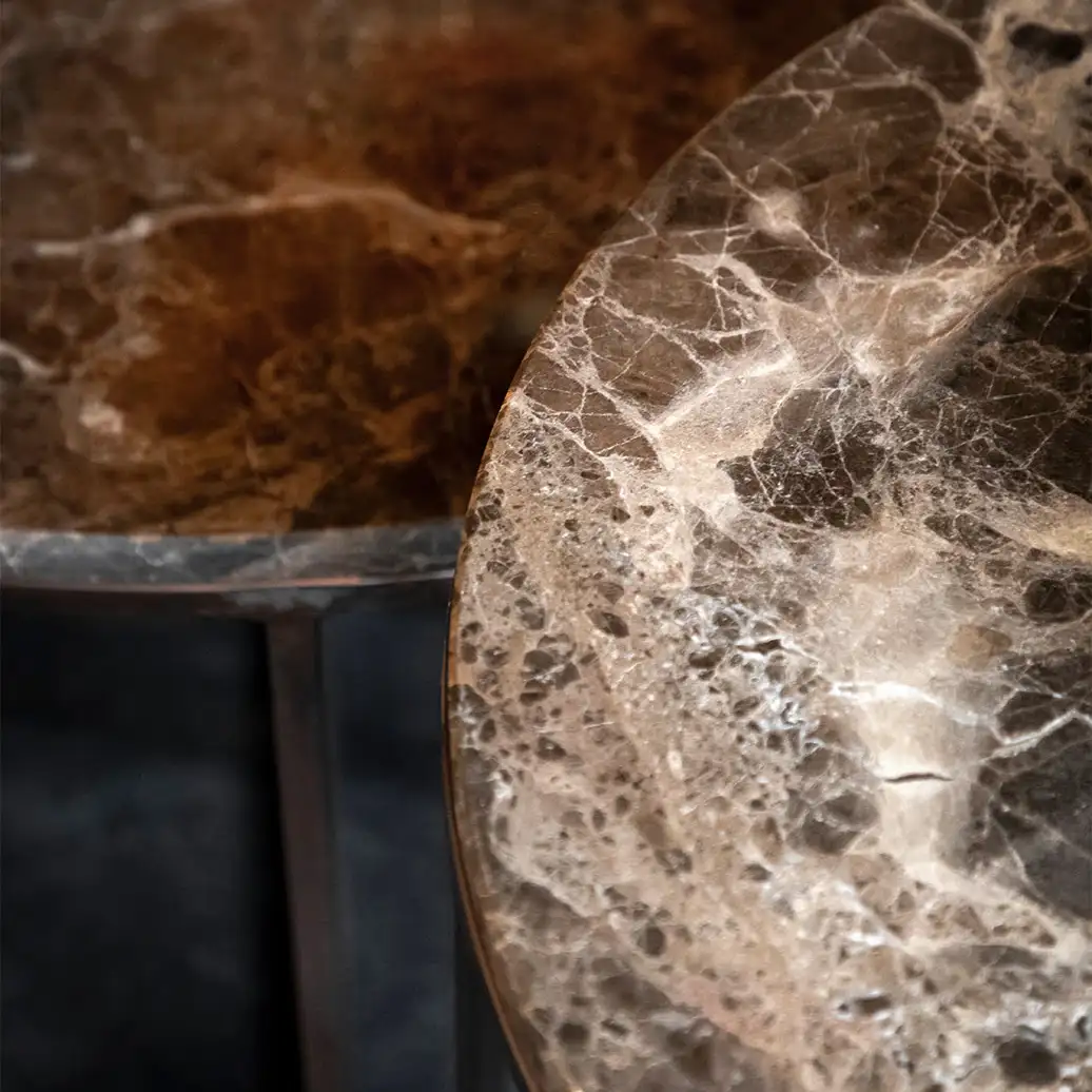 Cedes Couchtisch Braun Marmor Ø100 cm