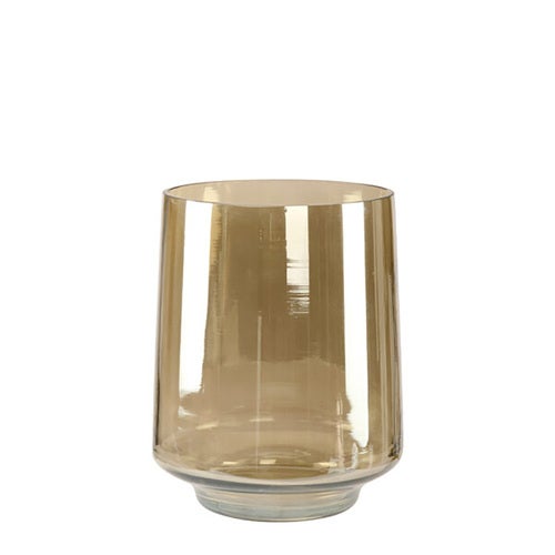 Reef Kerzenlaterne aus Glas Ø12 cm - Rauchbraun