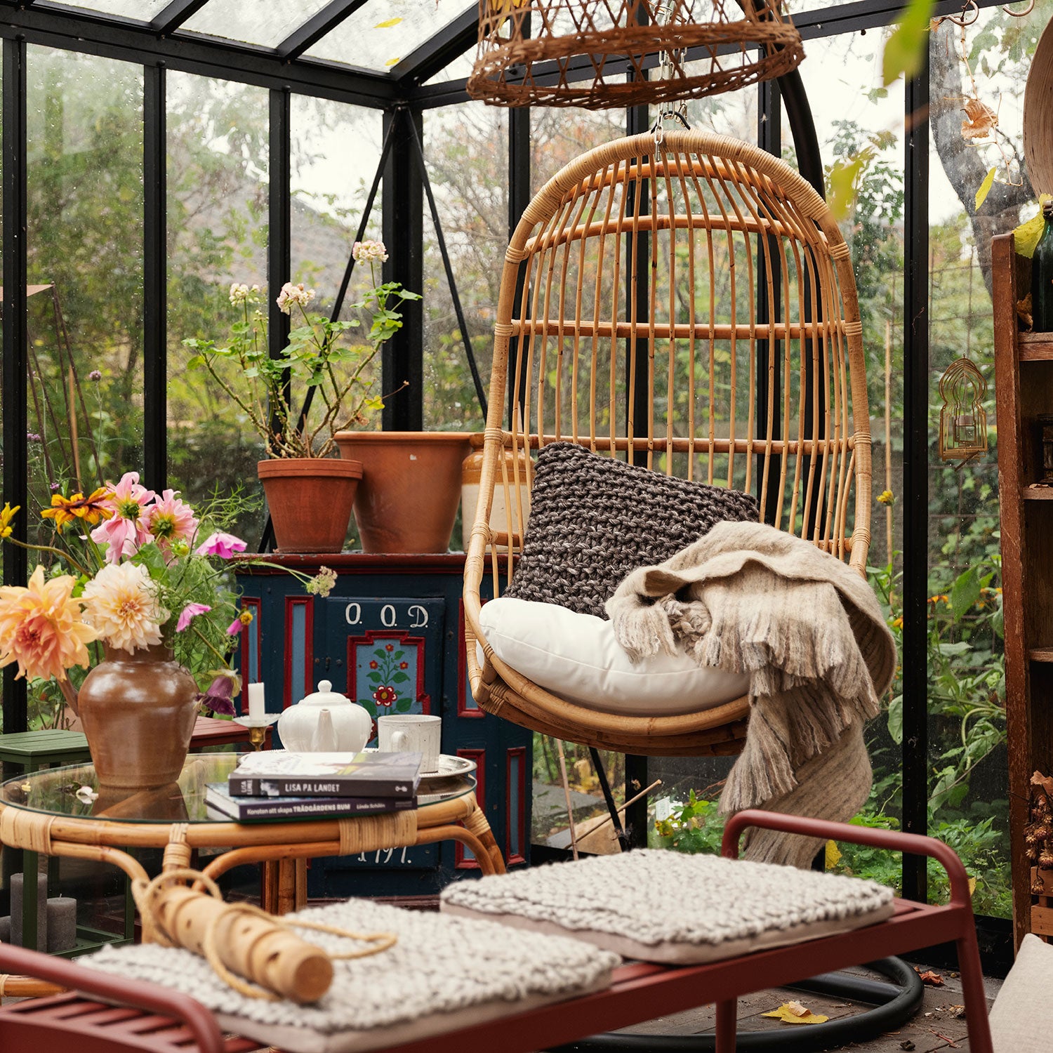 Vallda Hänger aus Rattan natur/weiß