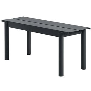 Linear Steel Bank 110x34 cm Anthracite Black 