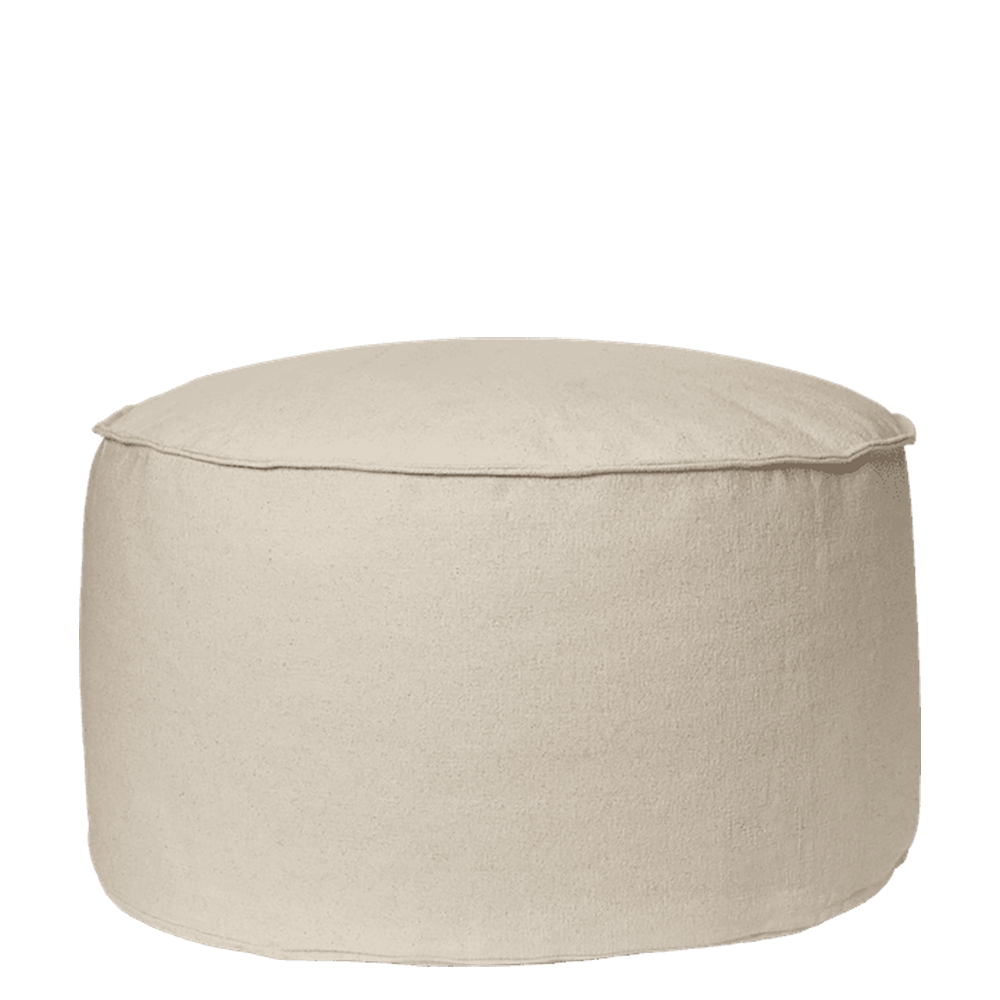  Aun Baumwoll-Pouf - Ø80 - Cremeweiß