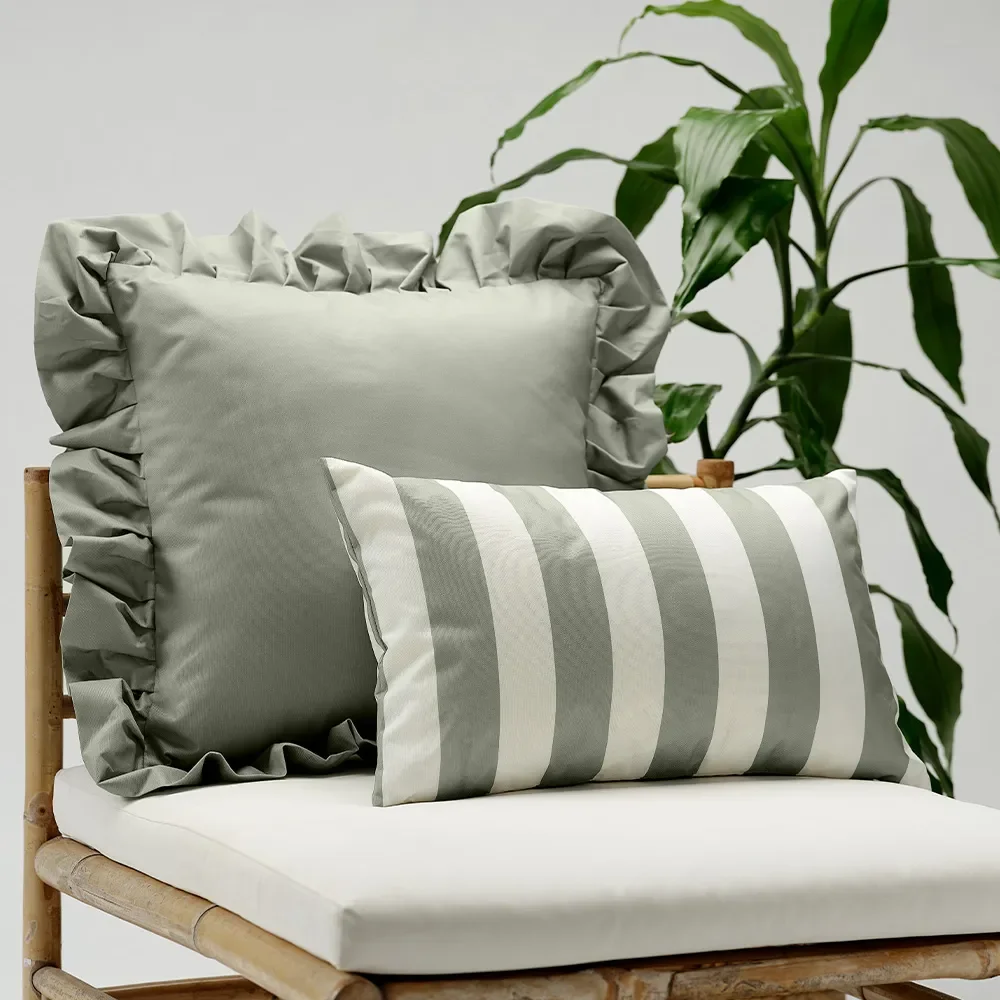 Dekokissen 50 x 30 cm Grün/Weiß