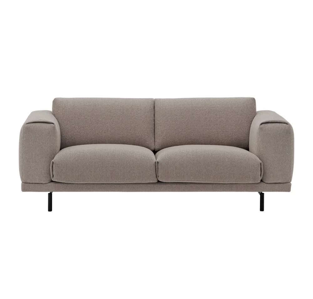 Muuto, Rest Sofa 2-Sitzer - Metallgestell/Hearth6/Schwarz