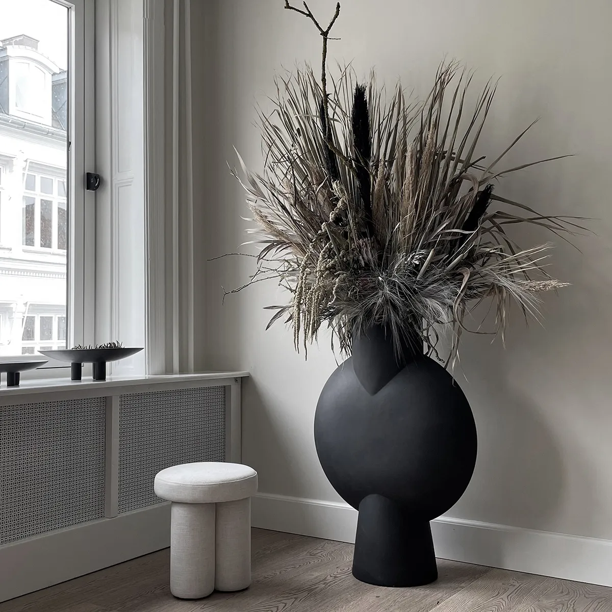 Handbemalte Vase Sphere Bubl Giant Coffee H100 cm