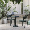 Linear Steel Esstischstuhl Dark Green 