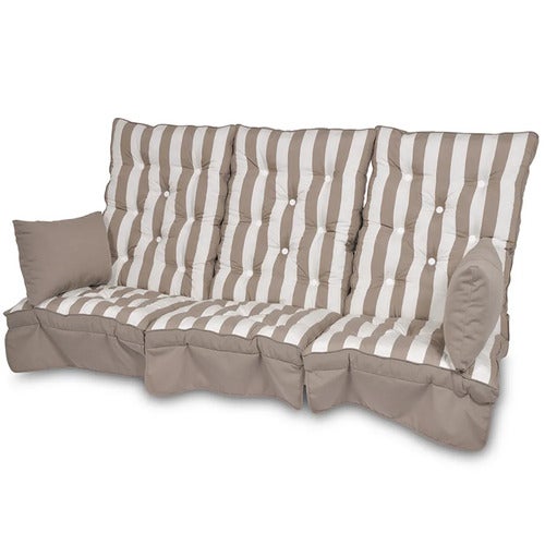 Swing Sofa Kissen High Back Taupe gestreift