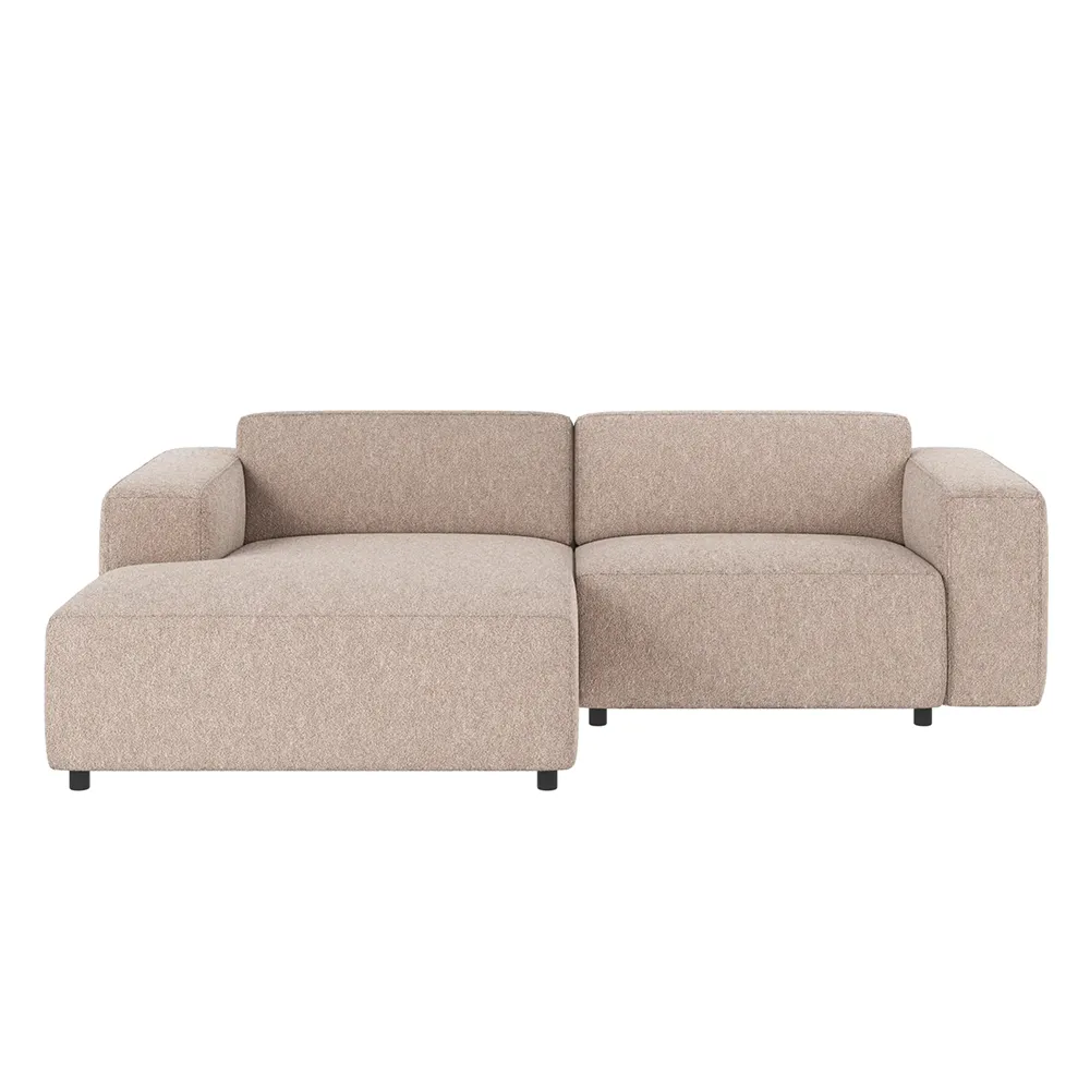 Willard Sofa 3-Sitzer mit Chaiselongue links Stoff Alice hellbeige