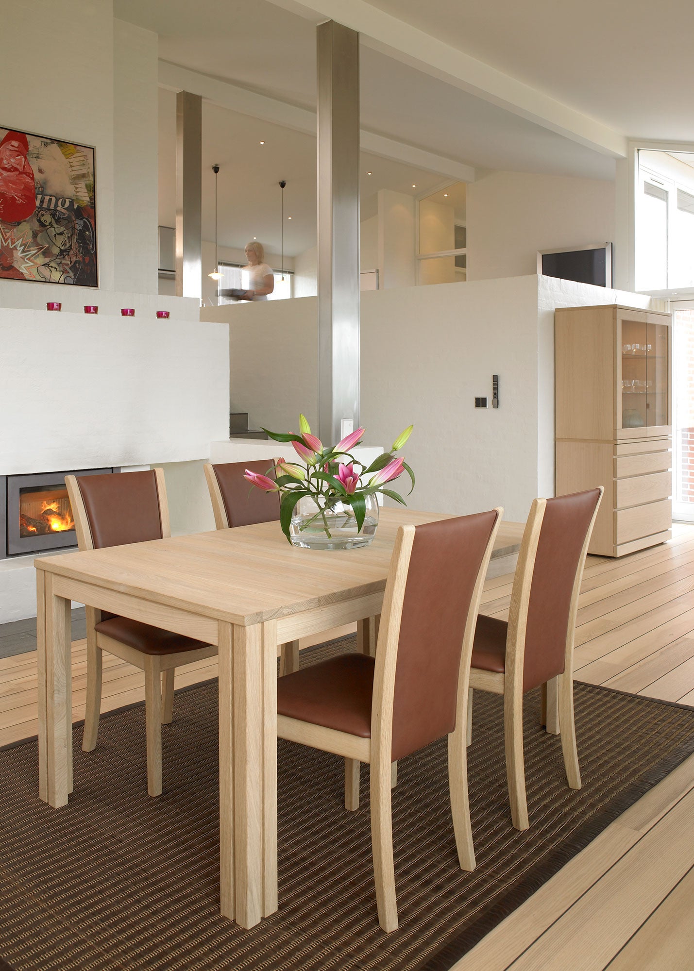 Sm23 Tisch Eiche Lack 150-306(358)X90X73Cm 