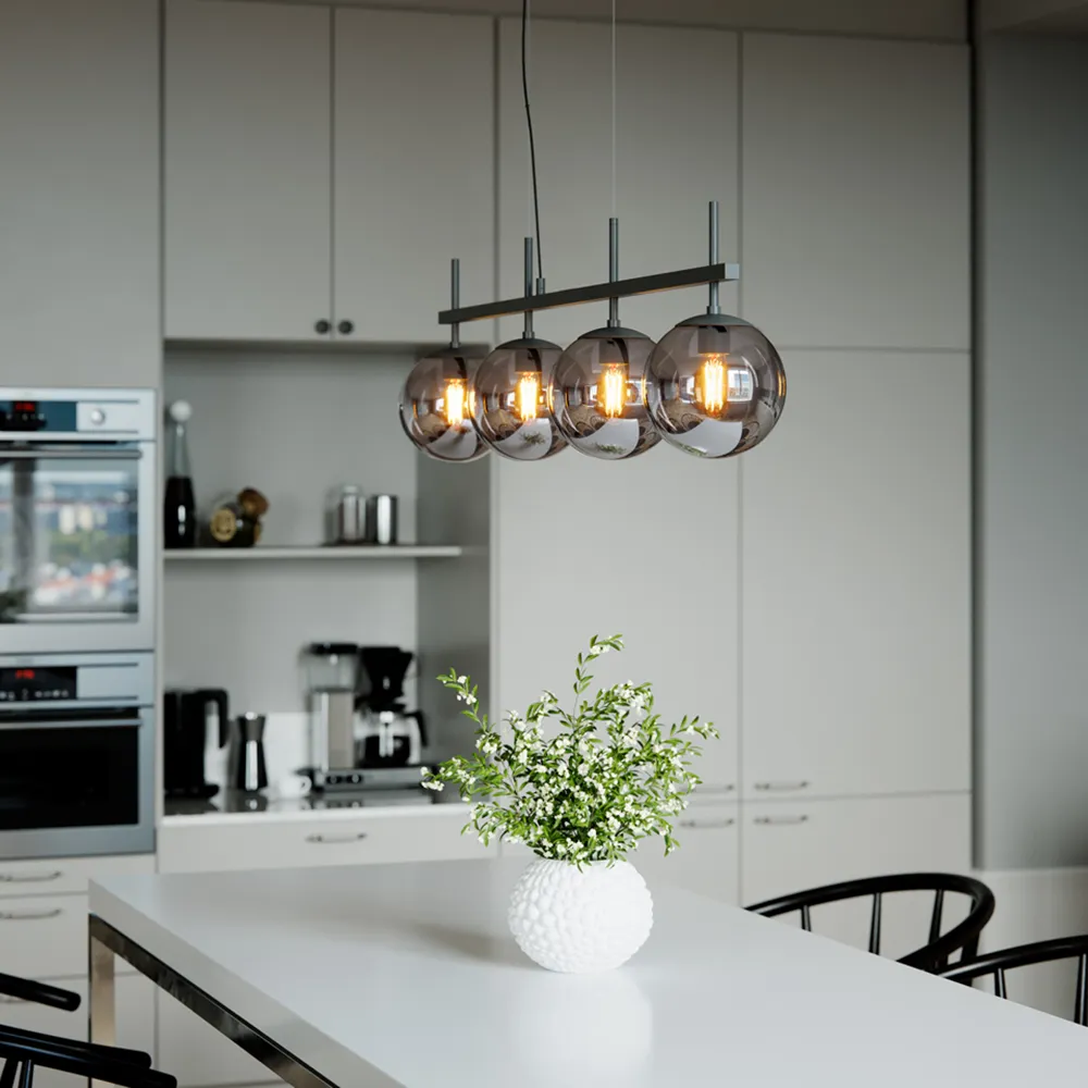 Boyle Deckenleuchte 4 Leuchten Rauchgrau