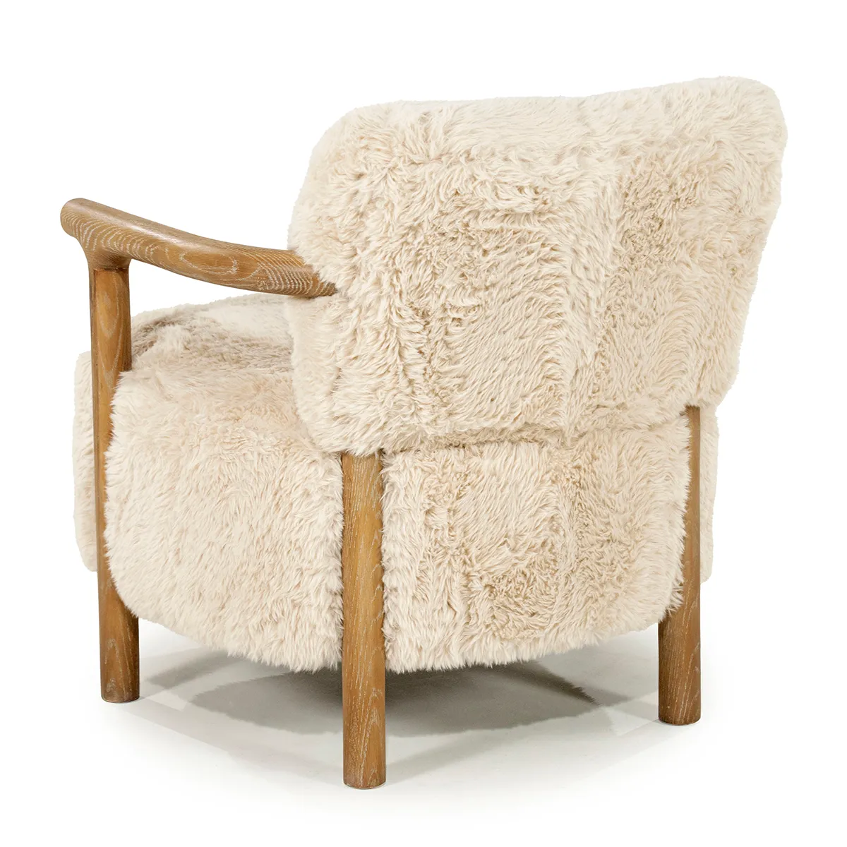 Sessel aus Eschenholz Glenn Cloud Fur Off White