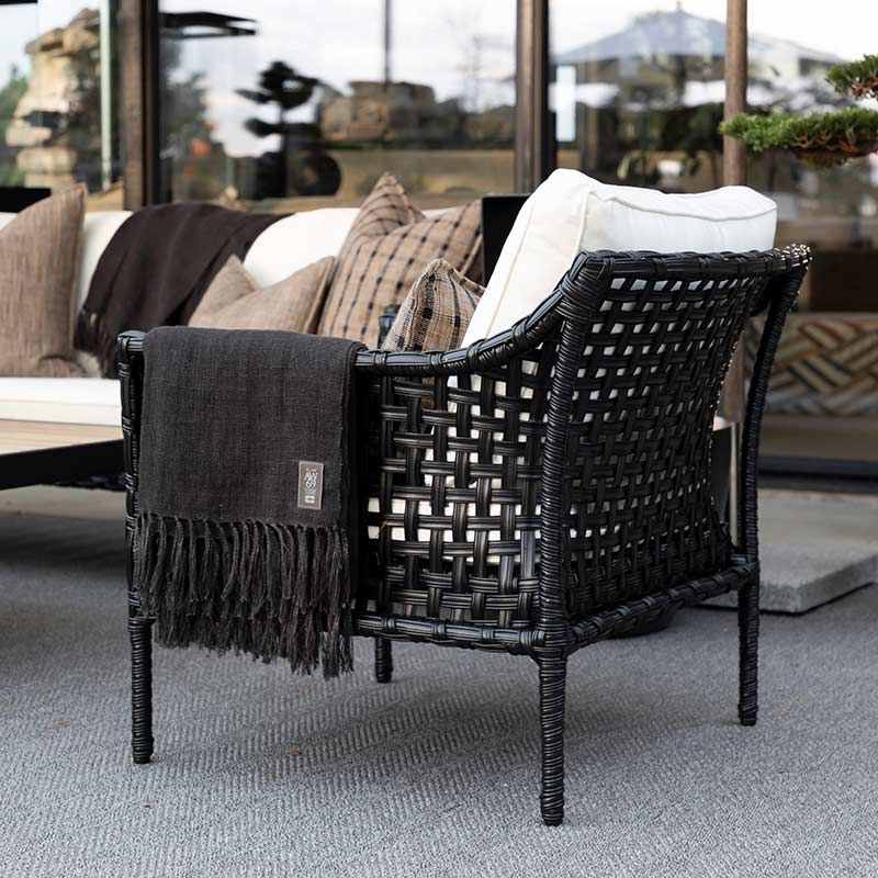 Sessel Santa Monica Schwarz Kunst Rattan exkl. Kissen