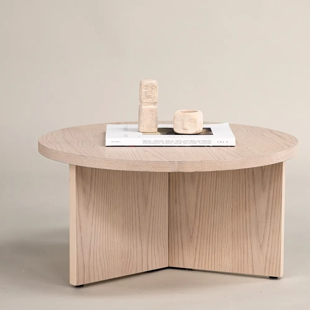 Saltö Couchtisch Ø85 cm Weiß verputzt