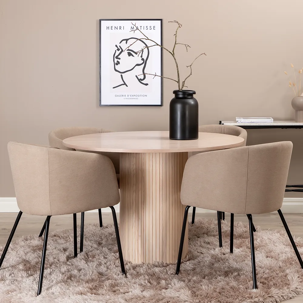 Bianca Esstisch Ø110 Weiß Verputzt