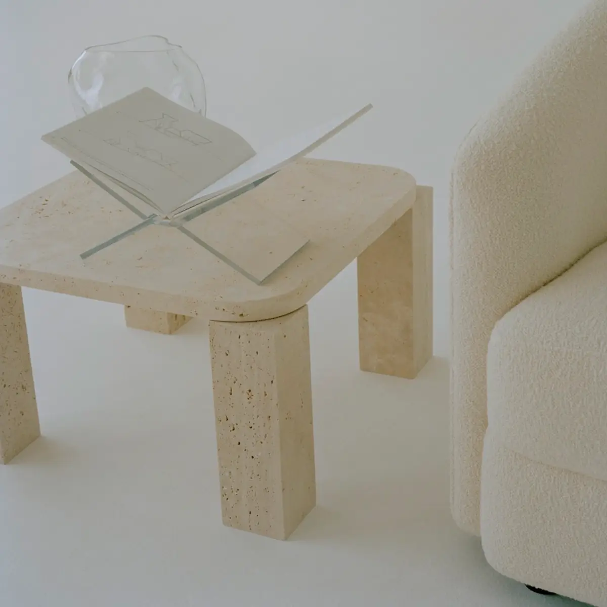 Atlas Couchtisch 60x60 Unfilled Travertine