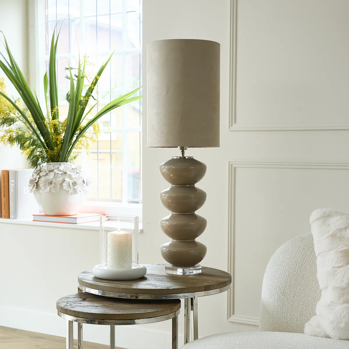 Handgefertigte Vase Blossom L White