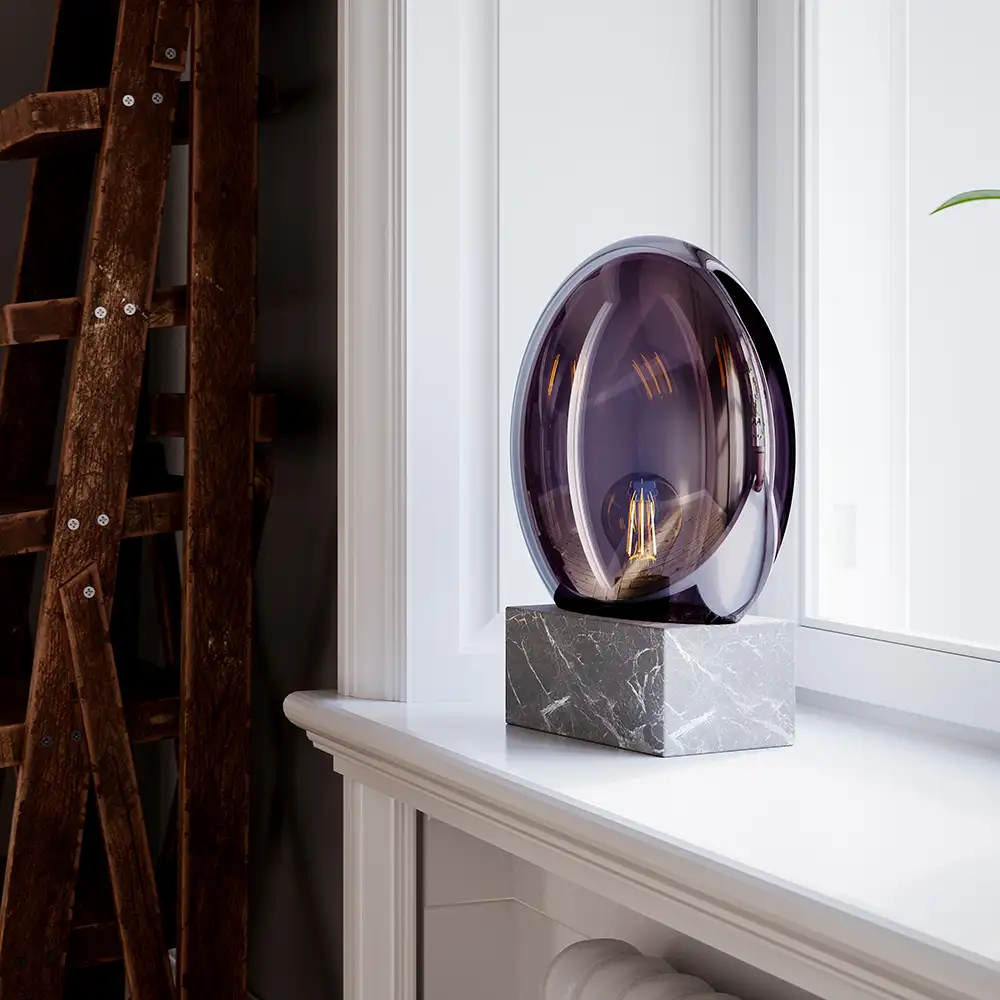 Glori Tischleuchte Ø30cm Rauchgrau