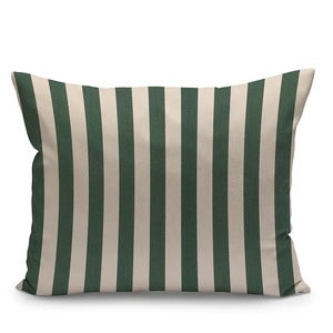 Barriere Zierkissen 50x40 cm Hell Apricot/Dunkelgrün gestreift