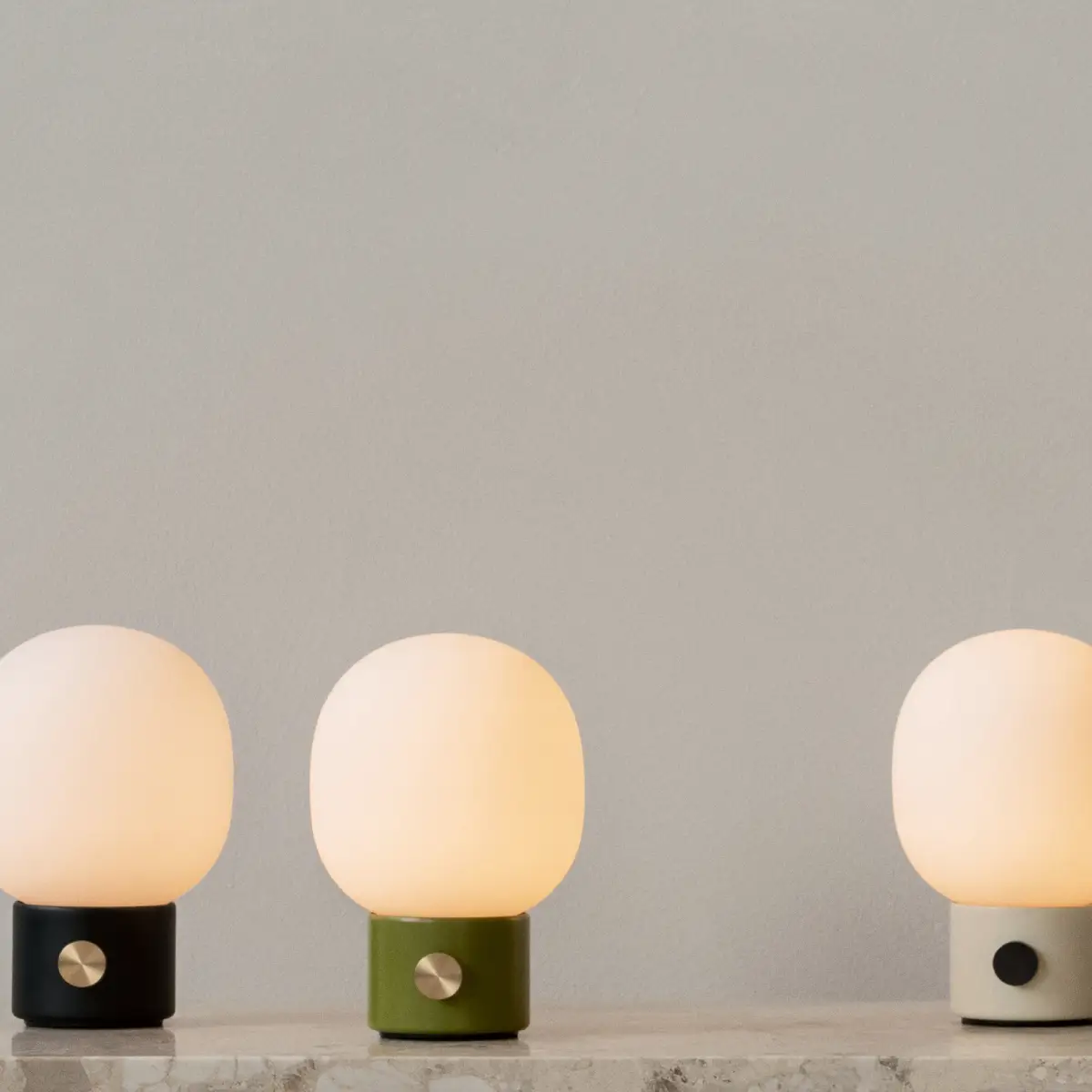 JWDA Tragbare Lampe Stahl Alabasterweiß