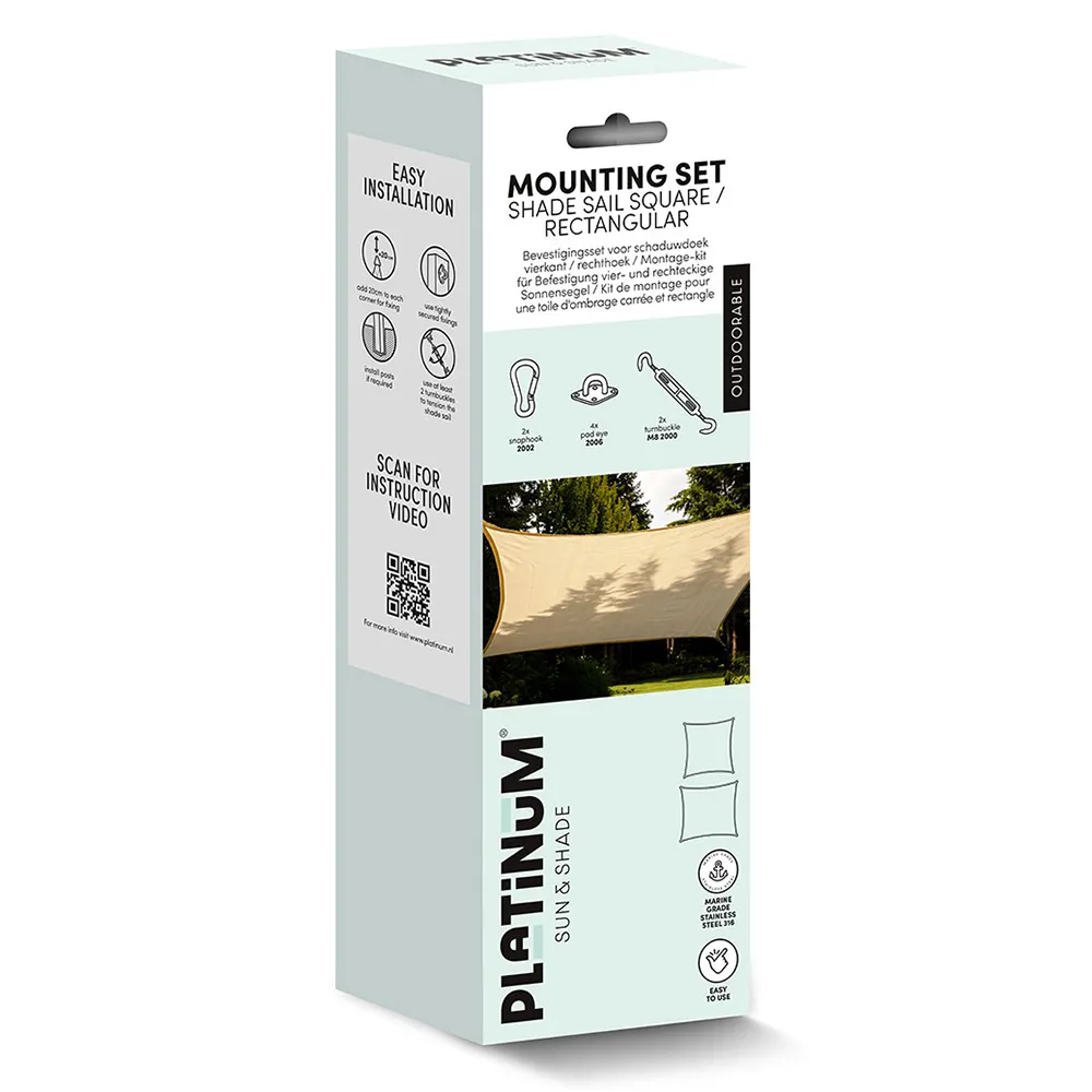 Montagesatz für quadratische Sonnensegel