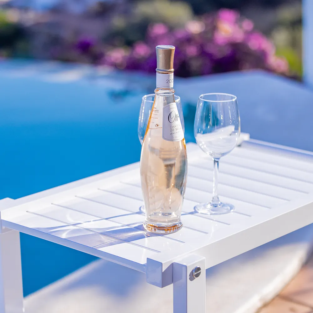 Rollbarer Tisch mit Rädern Weißes Aluminium