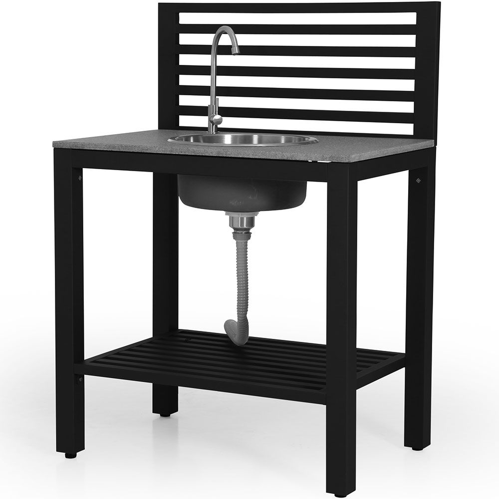 Bellac Außenküche mit Spülbecken schwarz
