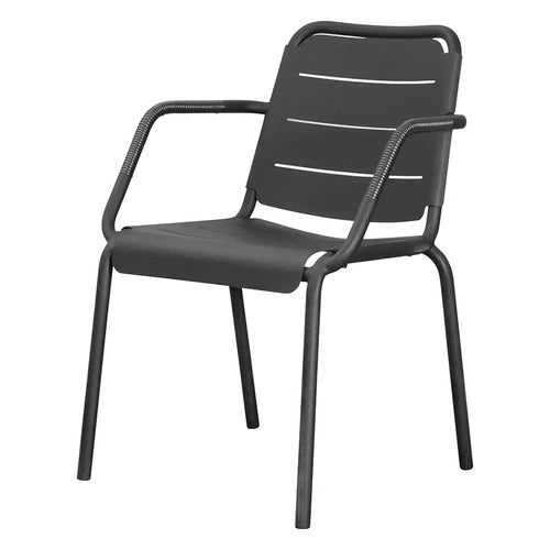 Copenhagen Sessel stapelbar Weave Lava grau Aluminium