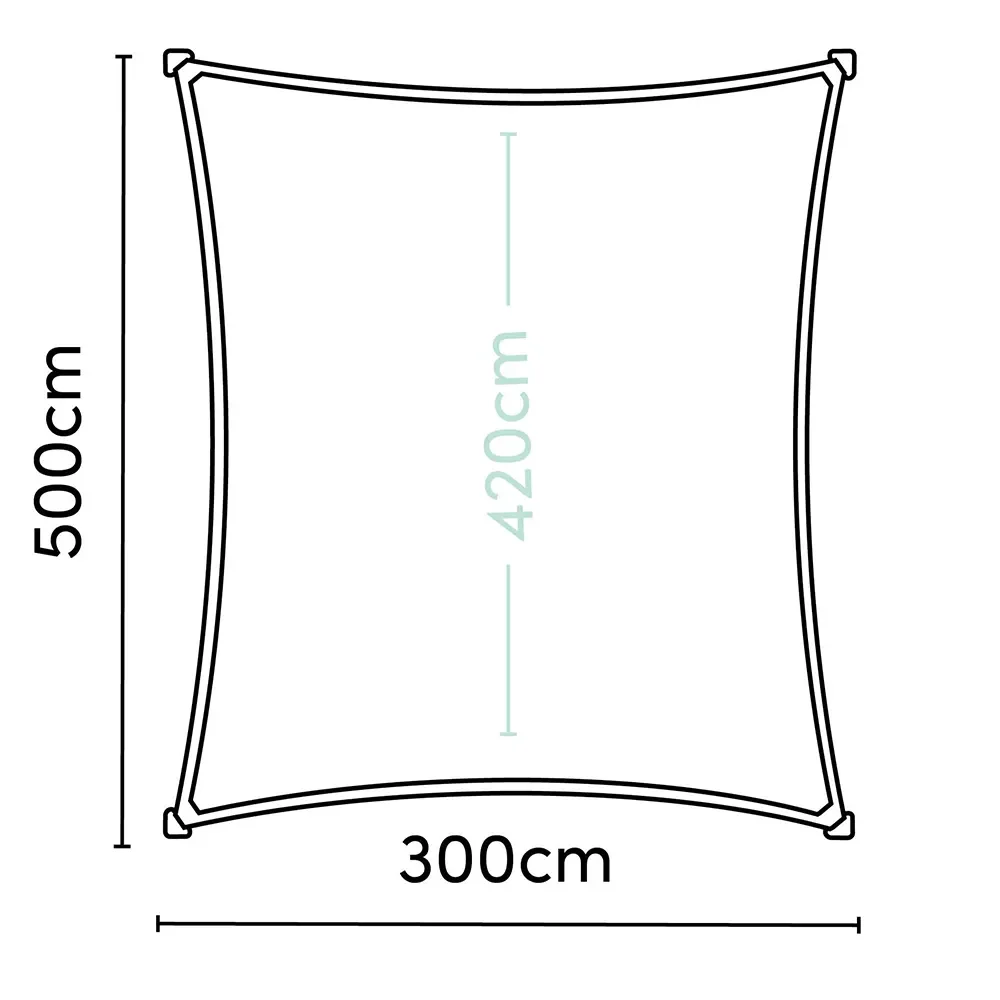 Coolfit Sonnensegel Rechteck 500x300 cm Beige