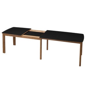 SM107 Esstisch 101x160-316-368 cm Geolte Walnuss - Schwarzes Nanolaminat.