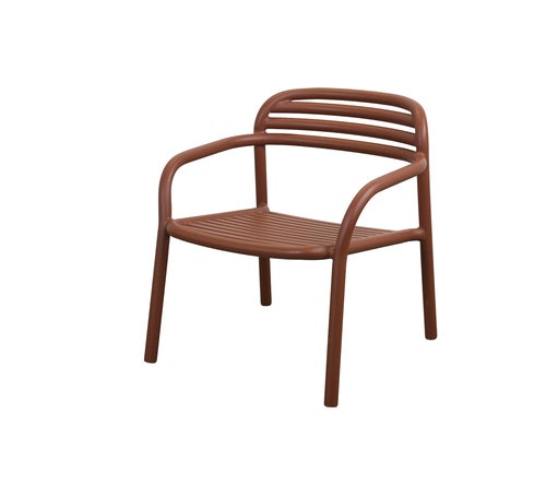 Bliss loungesessel, stapelbar Desert red, aluminium