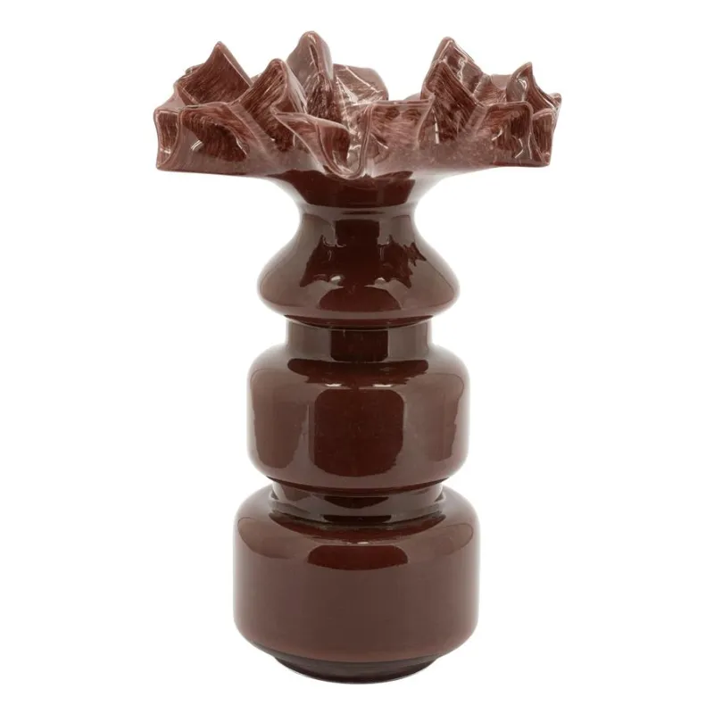 Baia 3 Vase 22,5x22,5x39 cm Glas Rot
